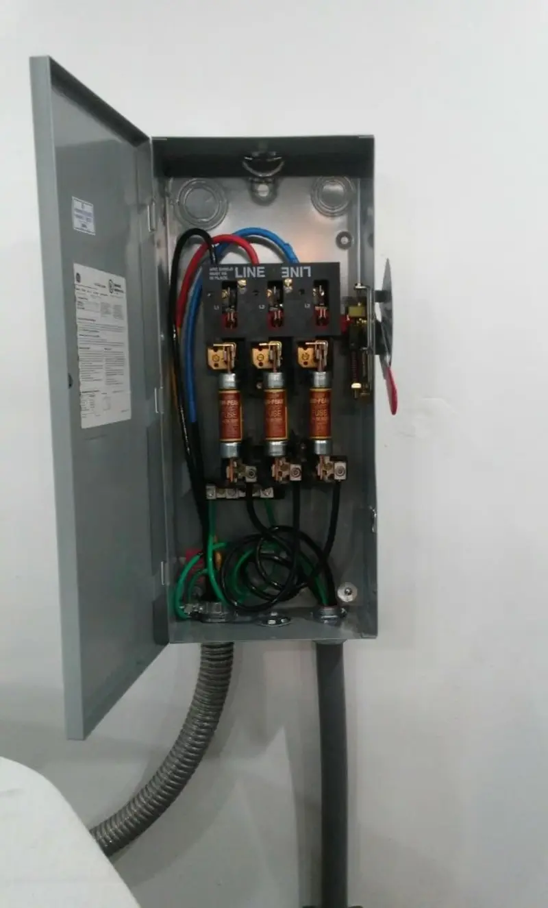 Three-phase disconnect switch installed for Electrical Wiring & Rewiring in Williston Park